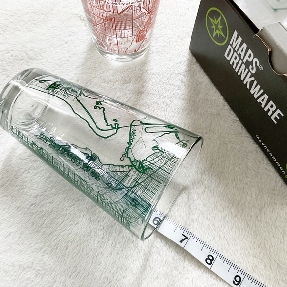 University of Miami Maps Drinkware Coral Gables Two 16 Oz. Pint Glasses - Picture 10 of 16